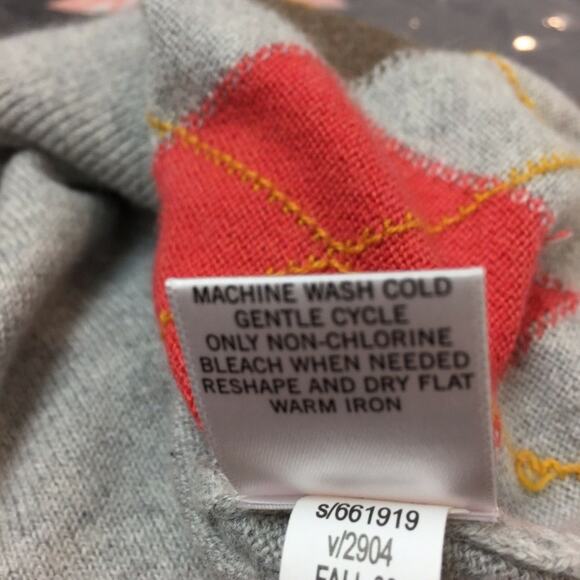 Banana Republic S Argyle Sweater Angora Blend - Picture 4 of 6